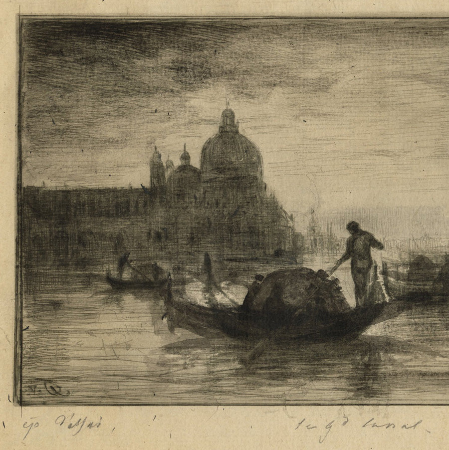 Joseph-Marie-Justin GABRIEL  - Le Grand Canal Venise - detail