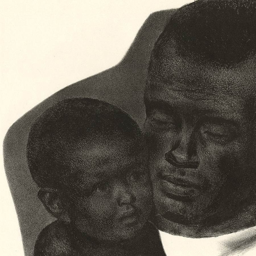 Joseph HIRSCH - Father and Son - Lithograph - 1945 - detail
