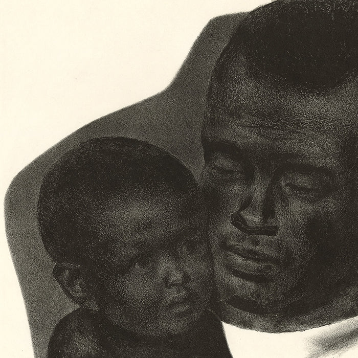 Joseph HIRSCH - Father and Son - Lithograph - 1945 - detail