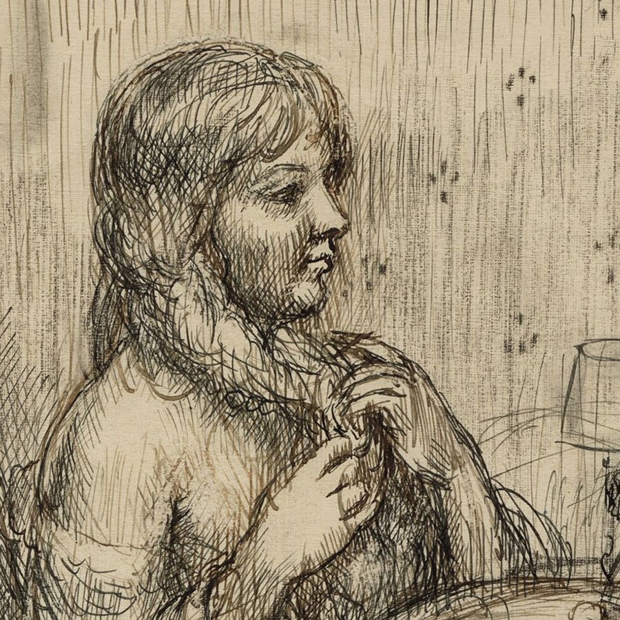 Kenneth Hayes Miller- At the Dressing Table - Pen and ink drawing - 1929 - detail