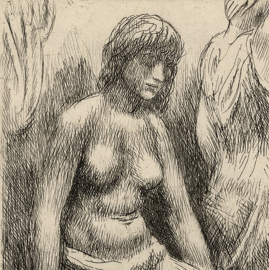 Kenneth Hayes Miller - Two Models, one seated - Etching - detail