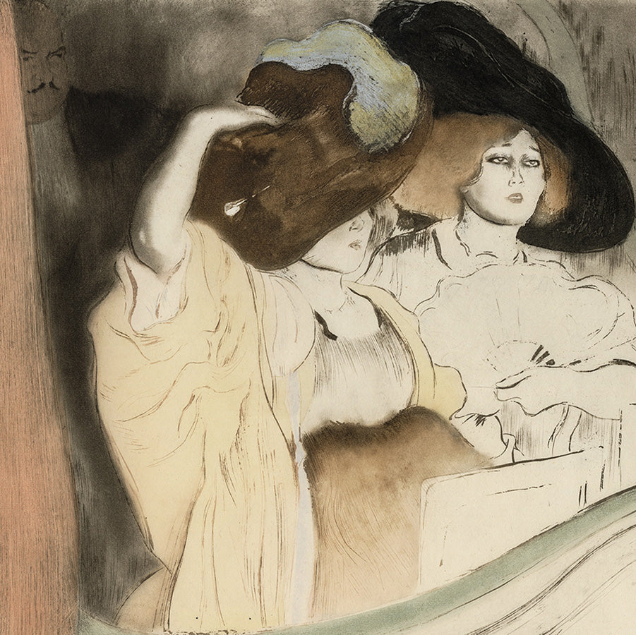 Louis LEGRAND - Une Loge - A Theater Box - Drypoint and aquatint - 1910 - detail