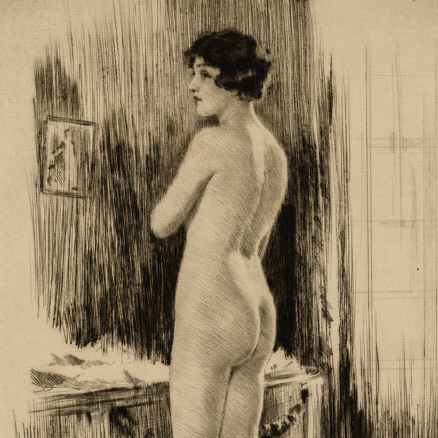 Lucien Henry Grandgérard - Madam Estival - après le Bain - Drypoint - detail
