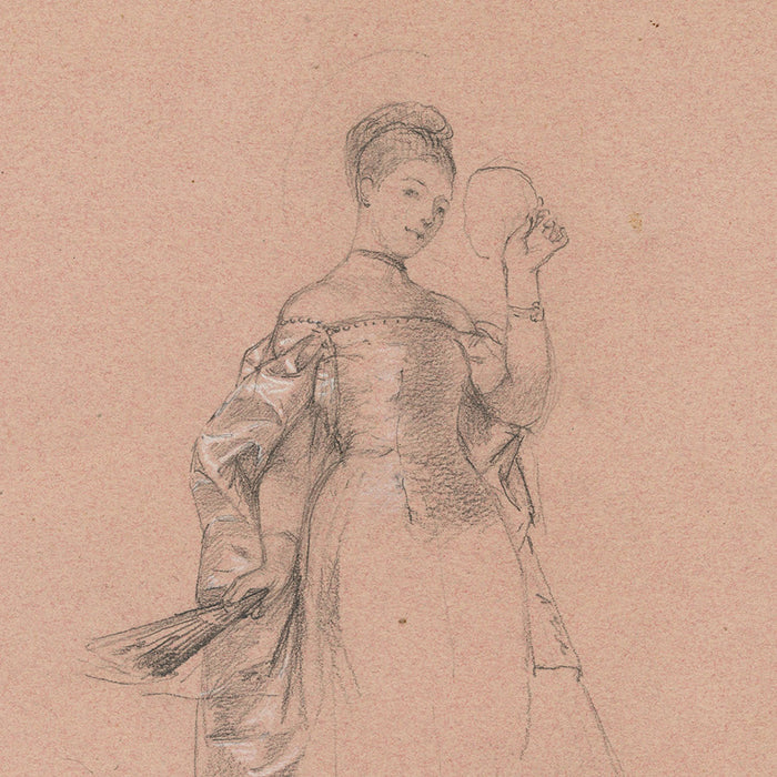 Marie Bracquemond - Study for Comedie - darwing - Les Muses des Arts - detail