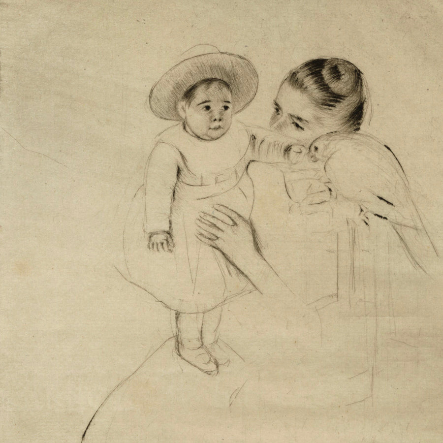 Mary Cassatt - Helene of Septeuil or Enfant au Perroquet - detail