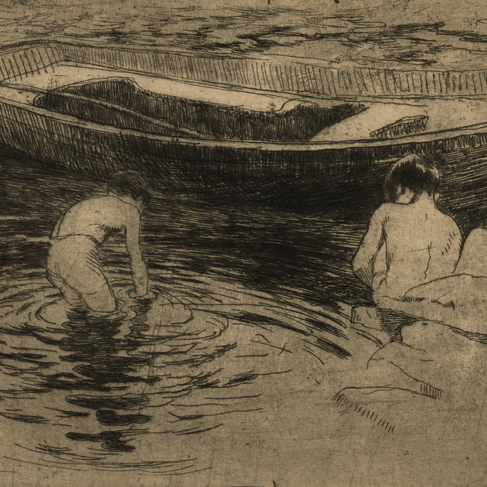 Paul Albert BESNARD - La Baignade à Talloires -  Etching -  1895 - detail