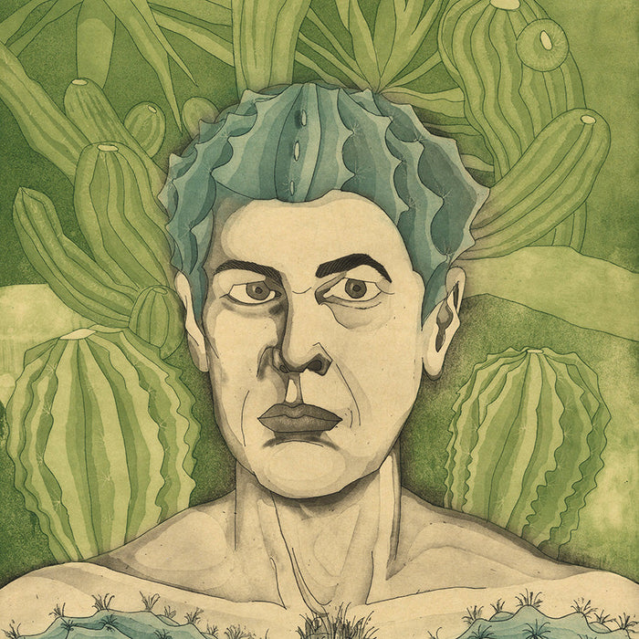 Paula CAMPBELL - Prickly: Melocactus campelloides - Color intaglio inked à la poupée - detail