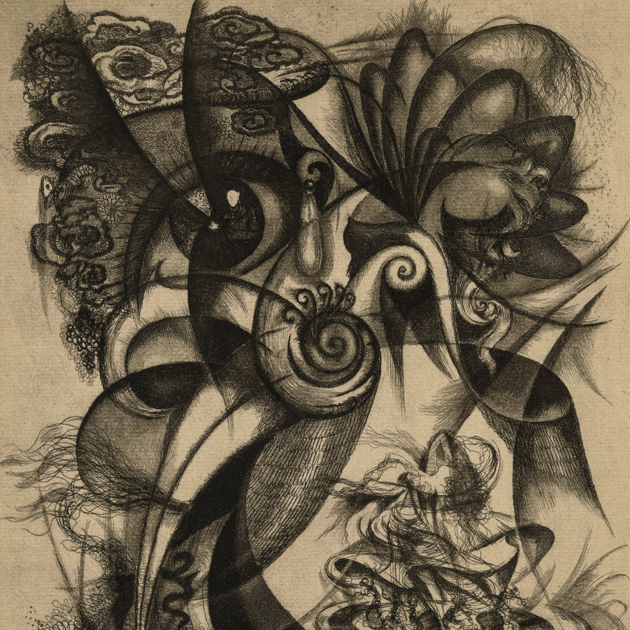 Ralph FABRI - Dream - Etching on wove paper - 1948 - detail