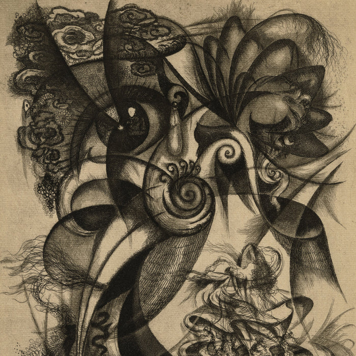 Ralph FABRI - Dream - Etching on wove paper - 1948 - detail