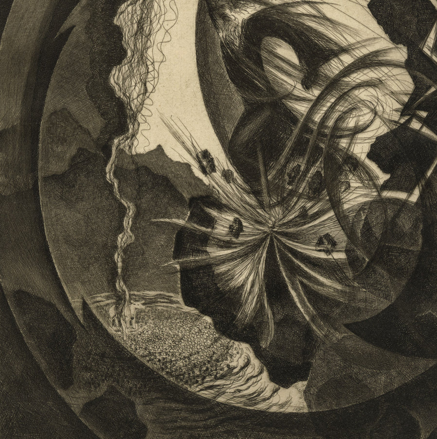 Ralph FABRI - The Golden Calf - Etching on wove paper - 1950 - detail