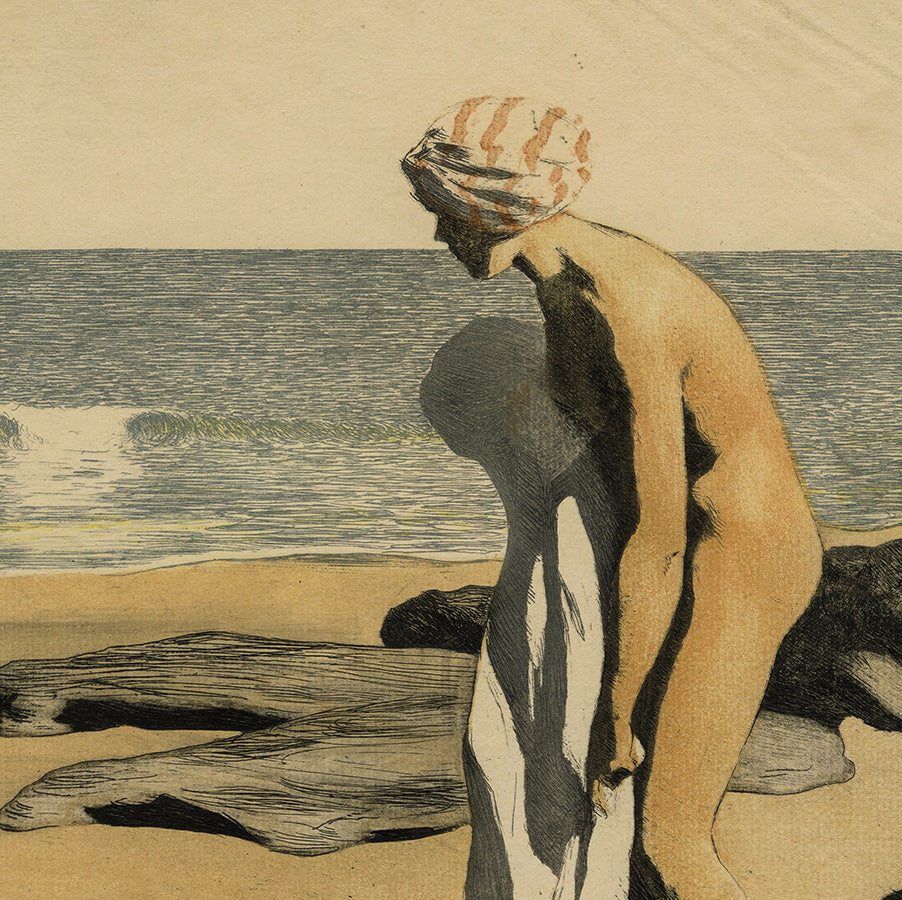 Raoul Du GARDIER  - Bathers - Baigneuses - Color etching and aquatint - 1912 - detail