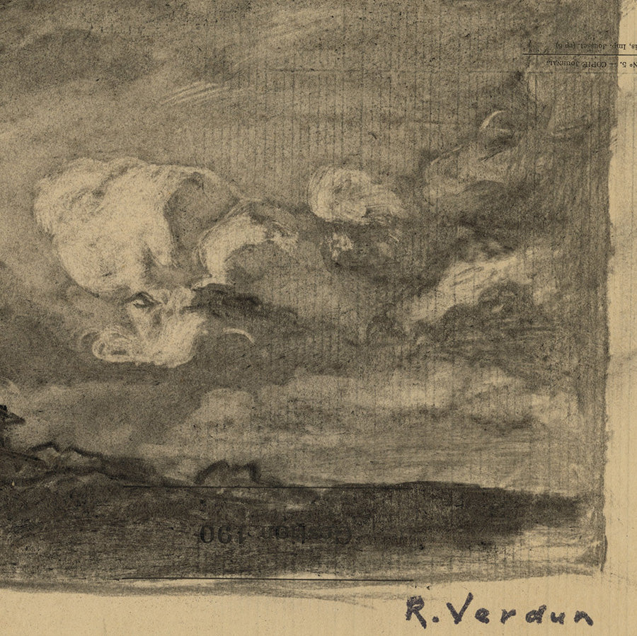 Raymond VERDUN - Clouds Over a Landscape - detail