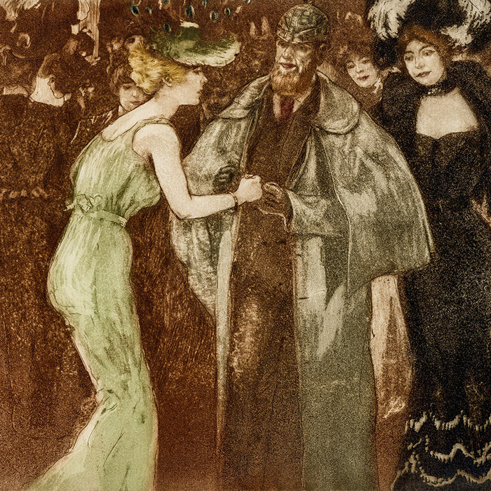 Richard RANFT - L’Anglais au Folies-Bergères - Color etching and aquatint - 1899 detail