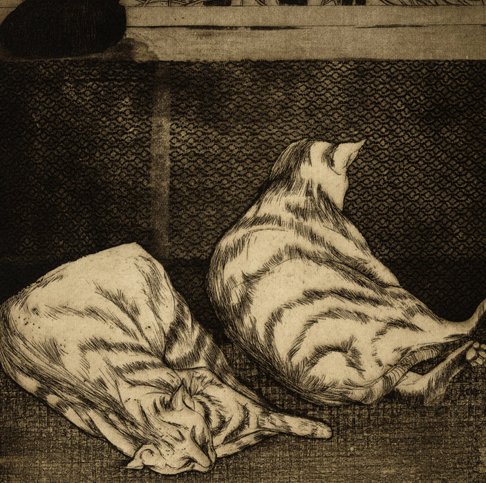 Ruth LEAF - Rainy Afternoon - Etching, soft-ground, aquatint - detail