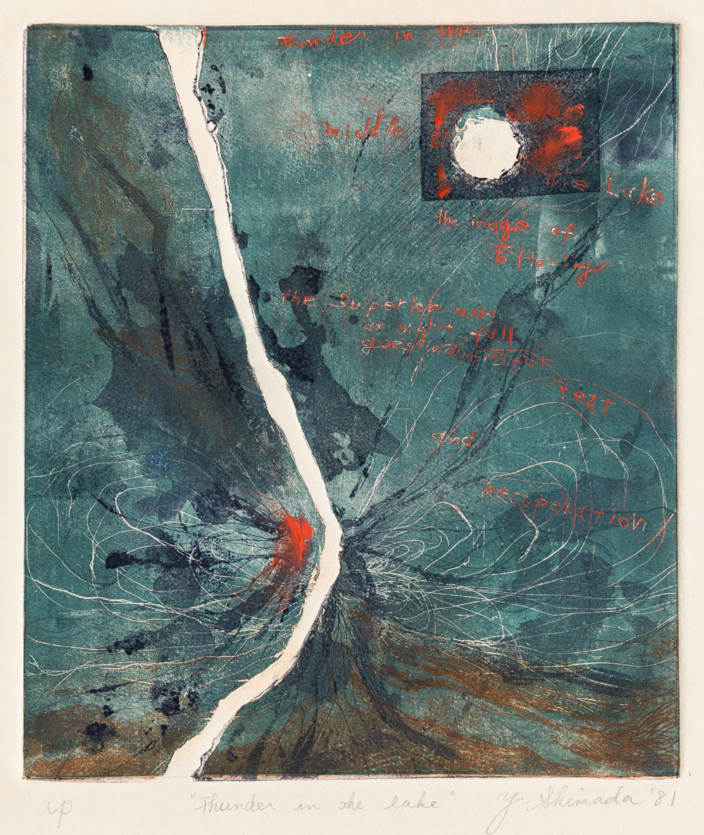 SHIMADA Yoshiko - Thunder in the Lake - Color intaglio - 1981