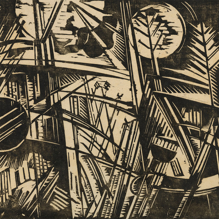 Werner Drewes - Dream in the Grass - Grass and Sun - woodcut 1932 - German Expressionism - Rose 77 - detail