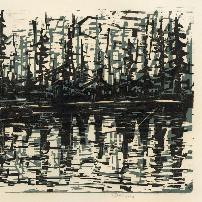 Werner Drewes - Reflections - Northern Swamp - slate-gray and black - 1958 - Rose 197 - detail