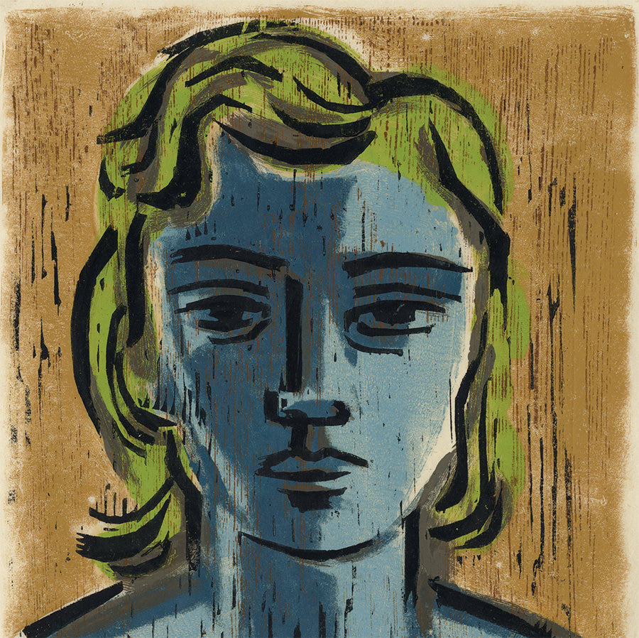 Werner Drewes - Sheilagh Head - color woodcut German Expressionst style - date 1951- Rose 142 