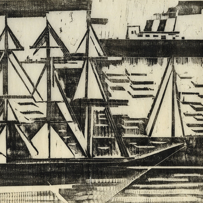 Werner Drewes - Three-Masted Schooner - woodcut 1931 - German Expressionism - Rose 60