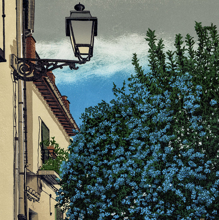 Linocut - by HAYS, William H. - titled: Jasmine Enchantment