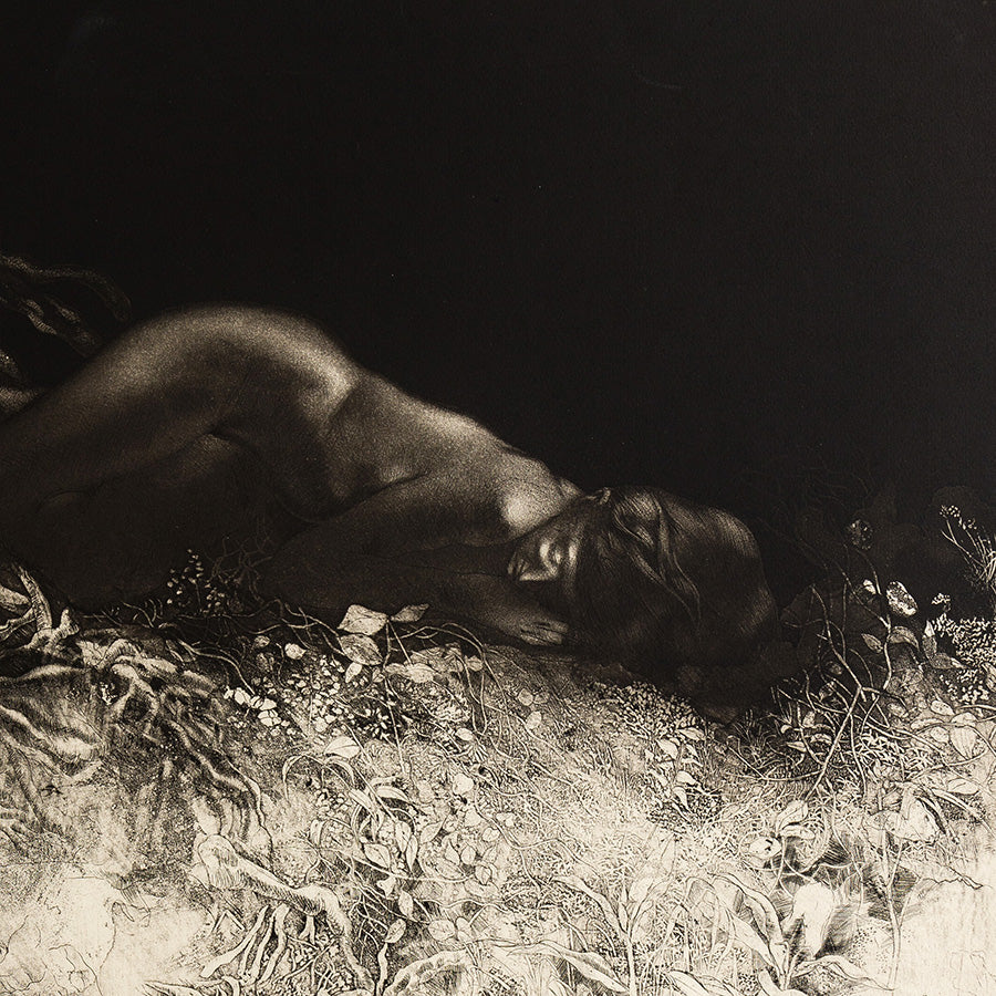 William J. PATTERSON - Sleep - Etching and aquatint - trial proof - detail