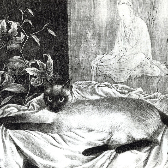Agnes Tait - The Aristocrat - published by the American Artists Group - siamese cat resting - detail