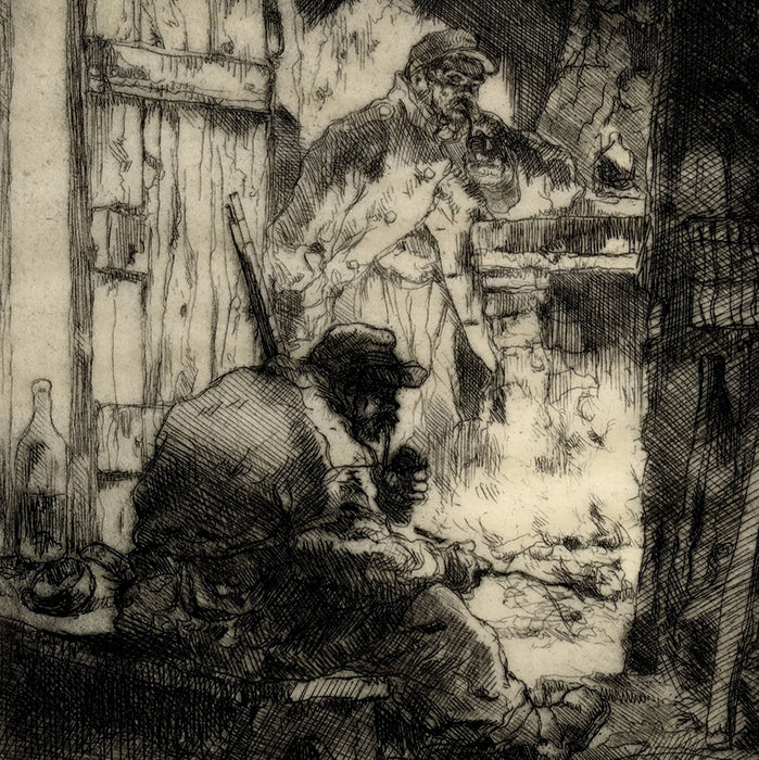 Auguste Brouet - Dans la Baraque - In the Barracks - World War One - Grande Guerre - Les Poilus - detail