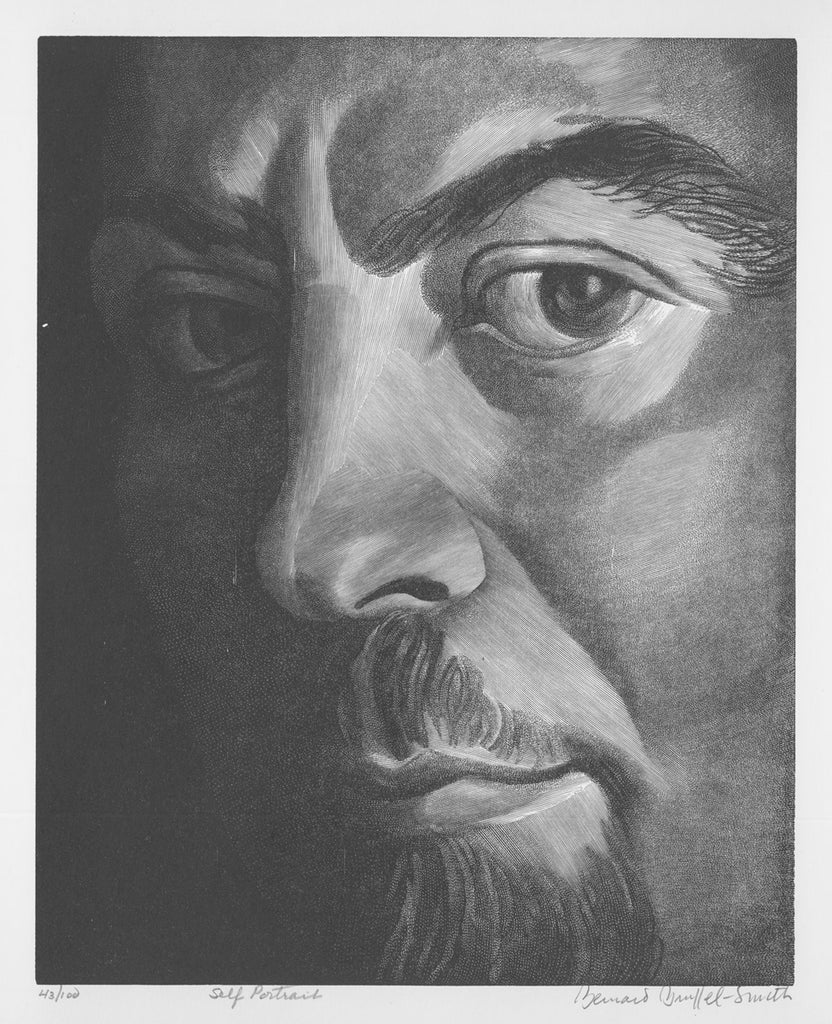 Bernard Brussel-Smith - Self Portrait - wood engraving