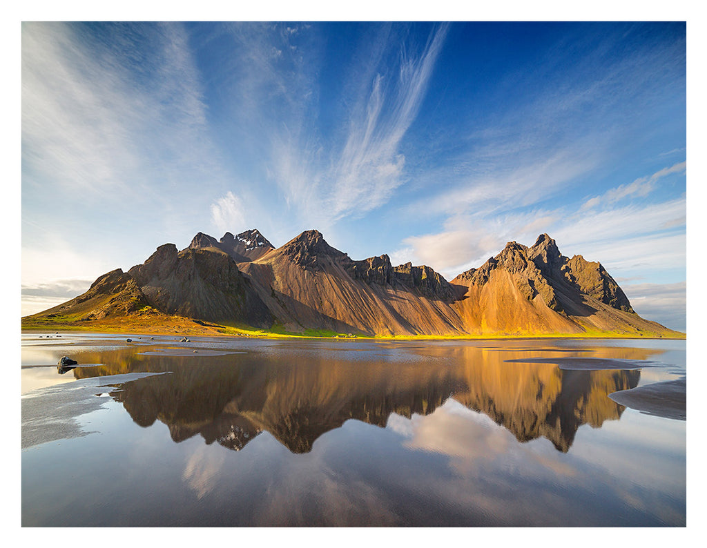Daniel Anderson - Reflections Vesturhorn Evening - Southeast Iceland - color photograph