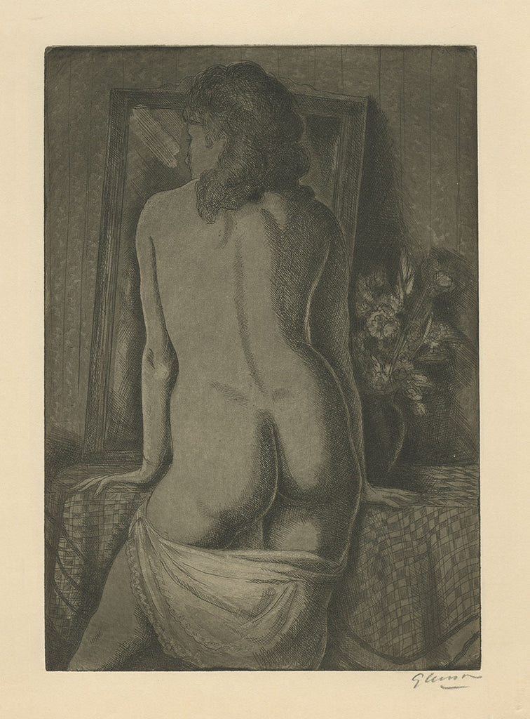 Emil Ganso - Model Standing - The Print Club of Cleveland - nude women from behind - hips
