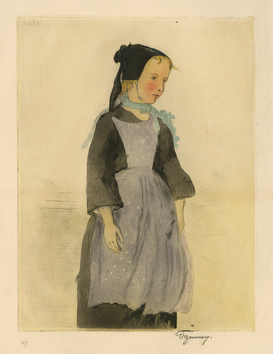 Emile-Alfred Dezaunay - Small Beggar Girl in Pleyben, Brittany - main 