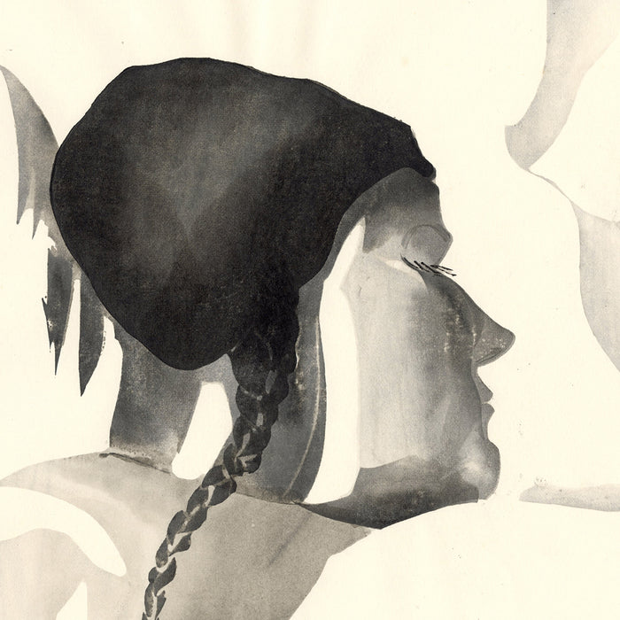Eugene Collignon - Tete Noire avec Natte - lithograph - detail