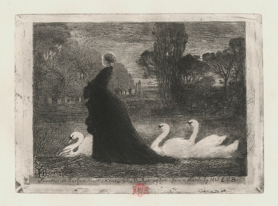 Felix Buhot - The Lady with the Swans - main 