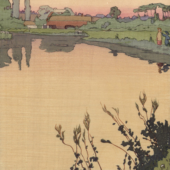 Frank Morley Fletcher - Meadowsweet - Japonist color woodcut - detail
