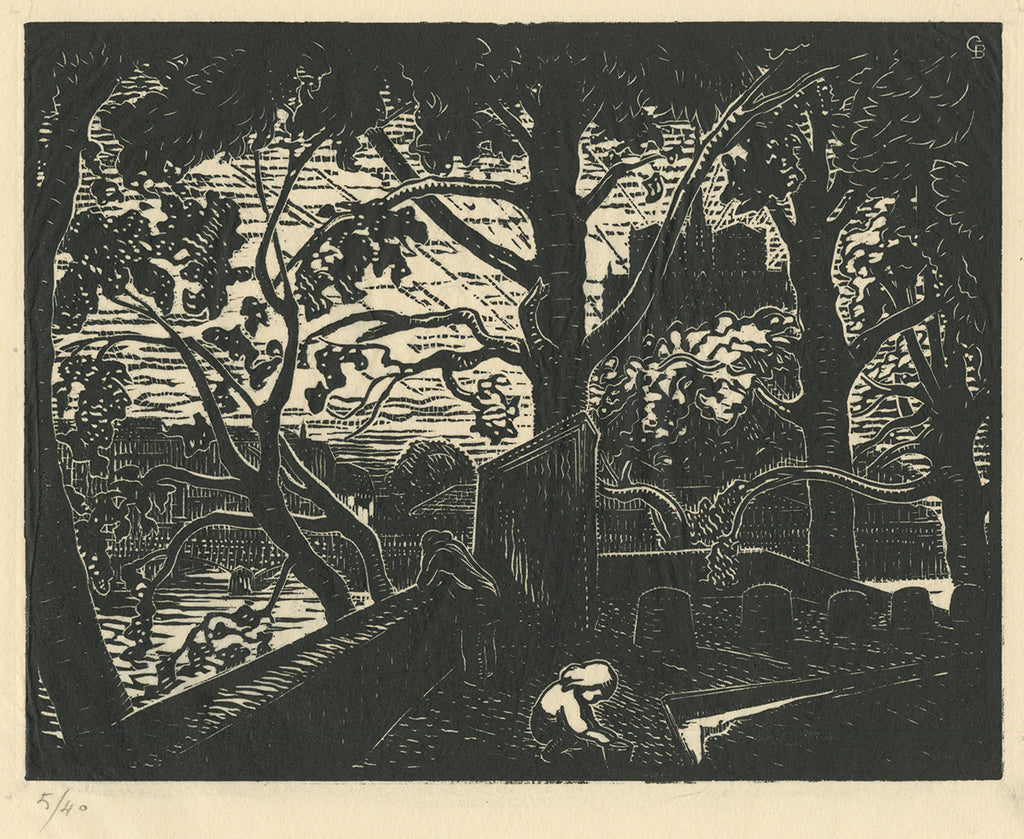 Gabriel Belot - L'Ile Saint Louis - woodcut - gravure sur bois