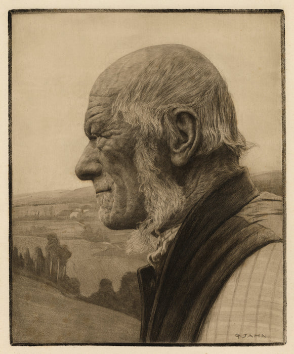 Georg Jahn - Old Farmer with Sideburns, Side View - main 