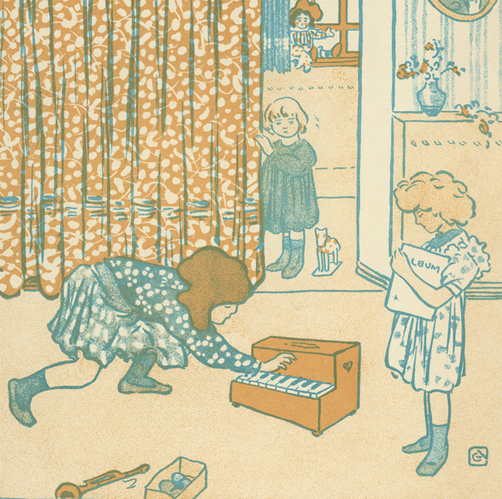 George Auriol - C. Chaminade - Eugene Verneau - Album des Enfants - children - color lithograph_detail