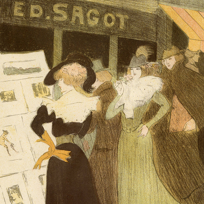 George Bottini - La Vitrine de Sagot - Adresse Sagot - Edmond Sagot - color lithograph - detail