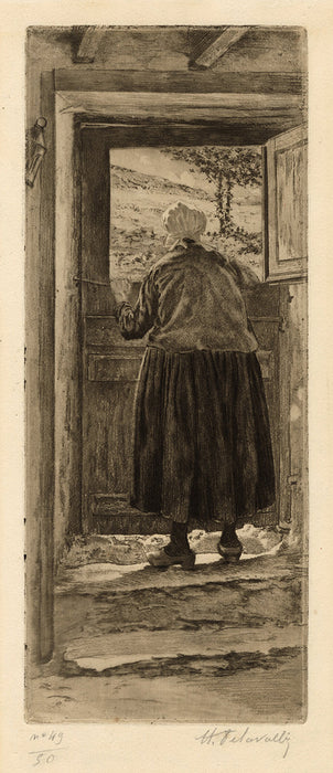 Henri Delavallee - Angelique at Her Door - main 