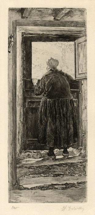 Henri Delavallee - Angelique à Sa Porte - Angelique at Her Door - state proof