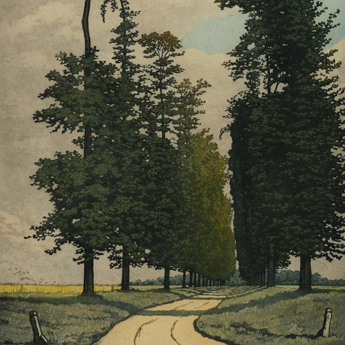 Henri Meunier - The Large Elm Trees, near Paris - Les Grands Ormes, Env. De Paris - Color aquatint on wove paper - 1905 detail 