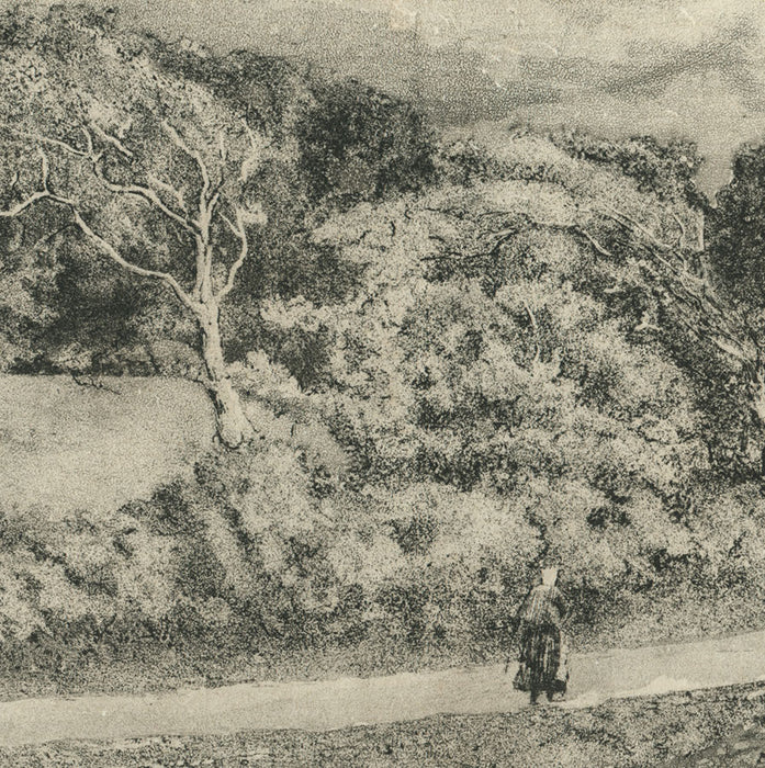 Intaglio - by DELAVALLEE, Henri - titled: The Road to Landemer on La Hague Cape
