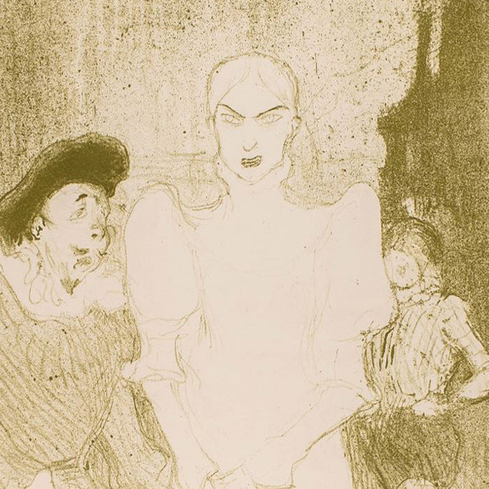 Henri de TOULOUSE-LAUTREC - At the Opera, Mrs. Caron in Faust - A l’Opéra: Madame Caron dans Faust - Lithograph printed in olive-green ink - detail