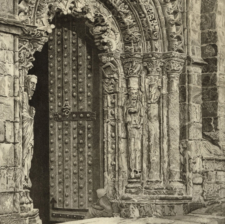 John Taylor ARMS - Study in Stone, Cathedral of Orense - Etching detail