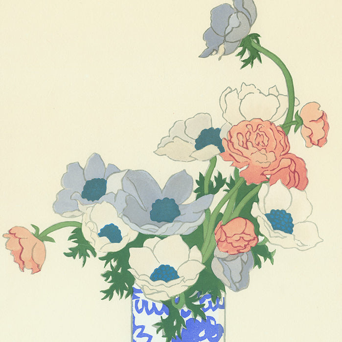 John Hall Thorpe - The Chinese Vase - color woodcut - stillife - detail