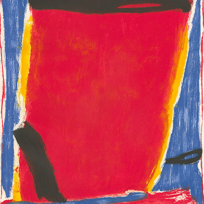 Jose Guerrero - Abstract Composition Red Blue and Yellow - color aquatint - Atelier 17 - detail
