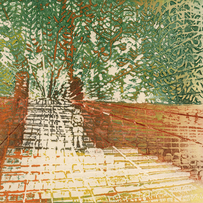 Lawrence Heyman - Luminous Garden - embossed - simultaneous color printing - color viscosity - detail