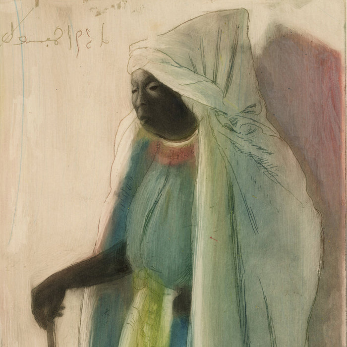 Louis McCLELLAN POTTER Afro-Turkish Woman from Istanbul Color aquatint on wove paper circa 1900  detail