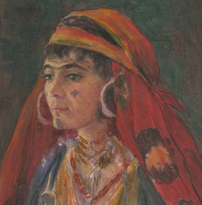 Watercolor - by McCLELLAN POTTER, Louis - titled: Berber Bride