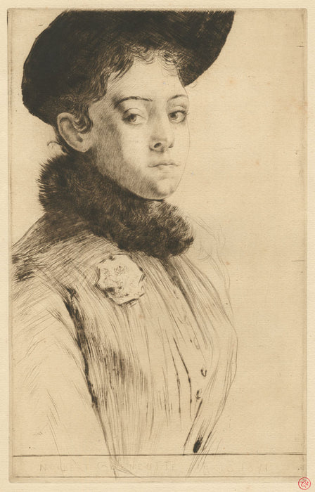 Drypoint - by GOENEUTTE, Norbert - titled: Maud